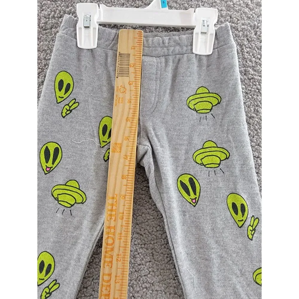 Chaser Silly Aliens Bliss Knit Pants Little Boys' 3 Heather Grey Pullover Style - Picture 6 of 15
